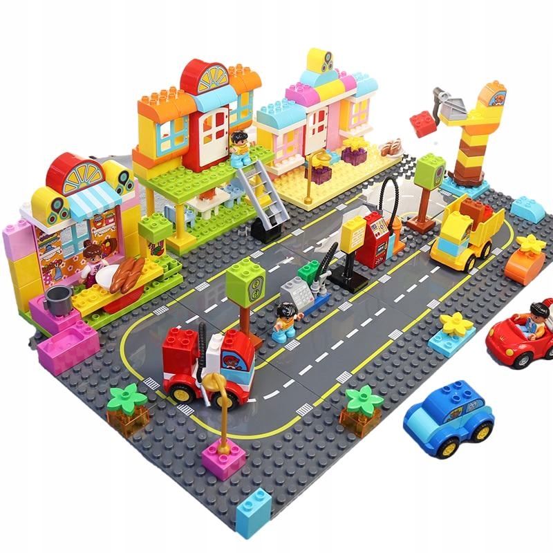 Płytka budowlana zakręt ulica do klocków Marka LEGO