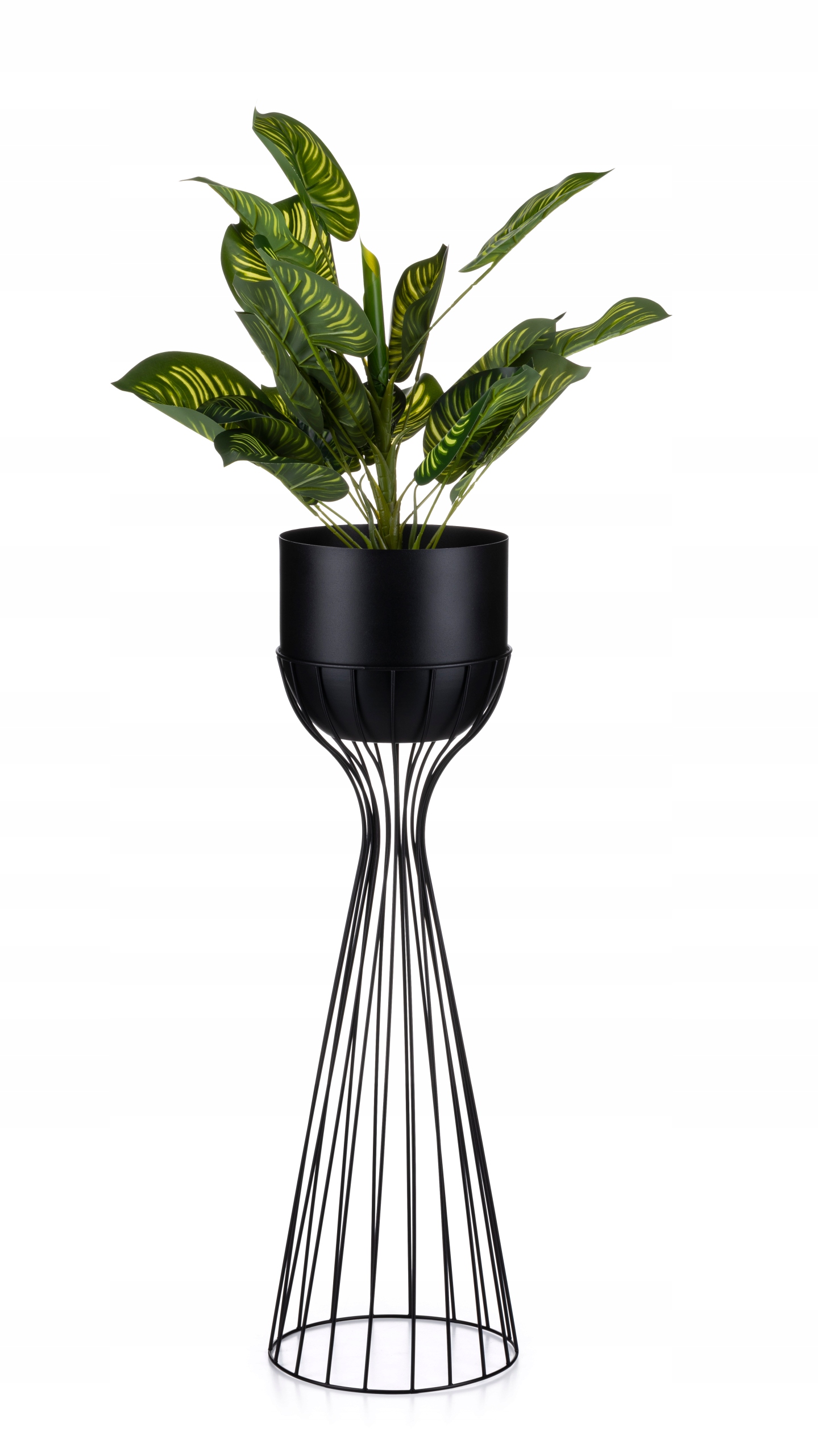 

Kwietnik dekoracyjny stylowy 68 cm czarny metalowy