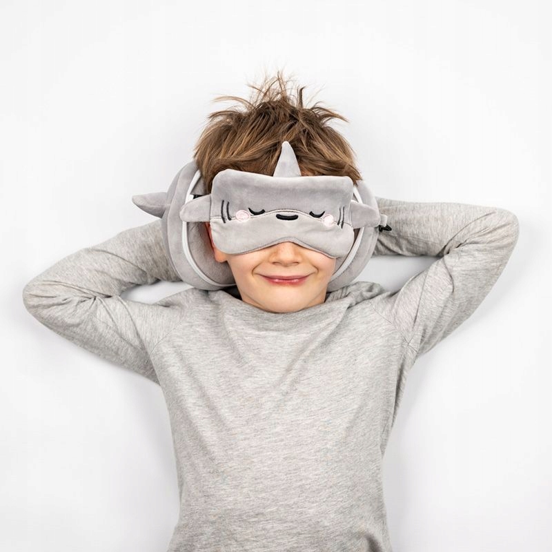 Poduszka Pluszowa Podróżna i maska na oczy Relaxeazzz Rekin Archie CUSH356 Marka Puckator