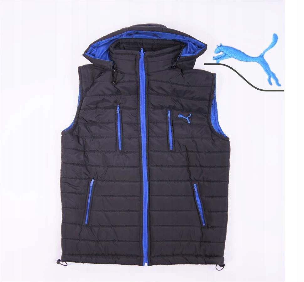 

L kamizelka z niebieskim bezrękawnik pikowany