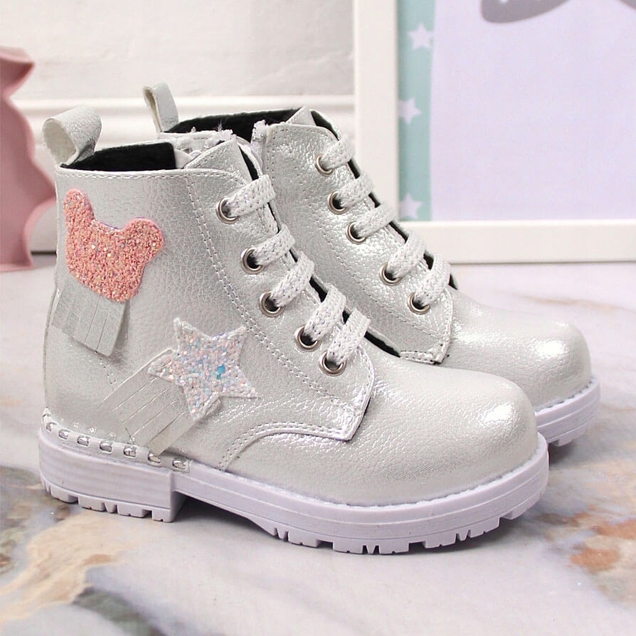 Botki dziewczęce połyskujące ocieplane r.25 Marka NAZO