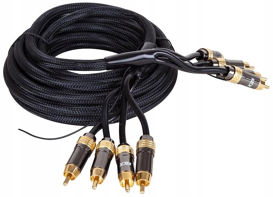 Kicx Rca 04 Signálový Kabel 4x Cinch Rca 3x Stíněný Ofc 5 m Rem