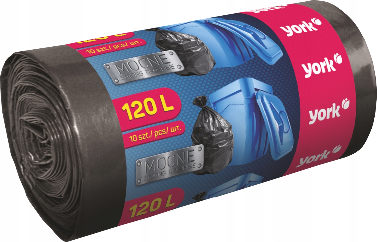 

Worki na śmieci mocne York 120l 10 szt.