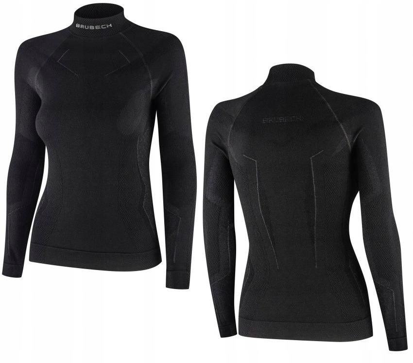 Dámské termoaktivní tričko Brubeck Extreme Wool Merino LS1665 Black S