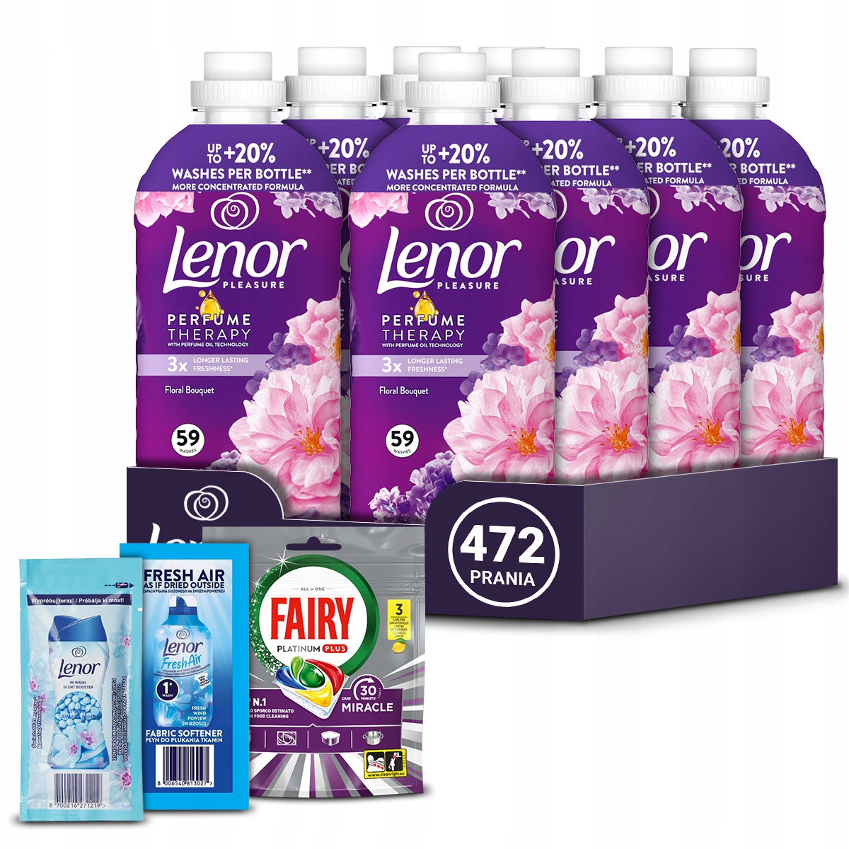 8x Lenor Perfume Therapy Płyn do płukania Floral Bouquet, 472prania