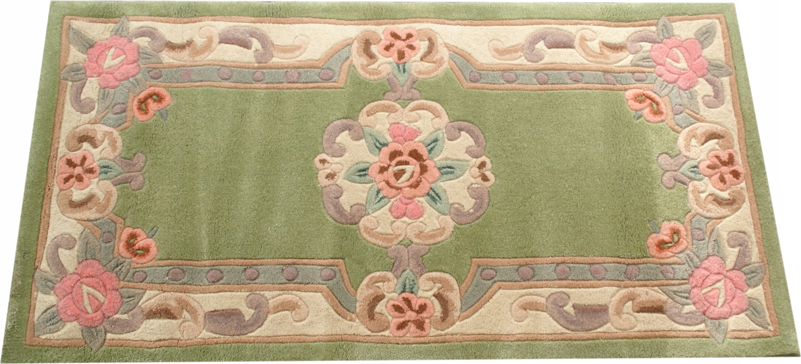 Vlnený koberec typu aubusson 60x120 zelený