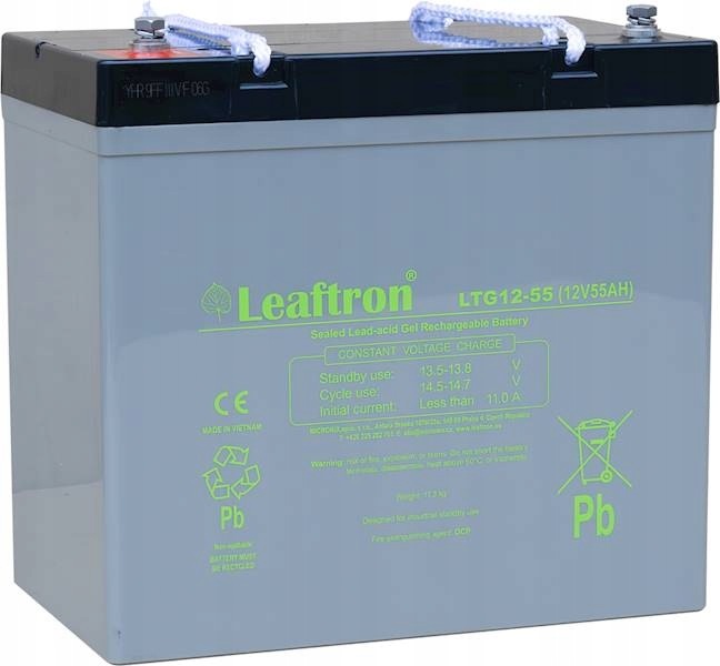 Akumulator żelowy Leaftron LTG12-55 12V 55Ah Gel Deep Cycle M6