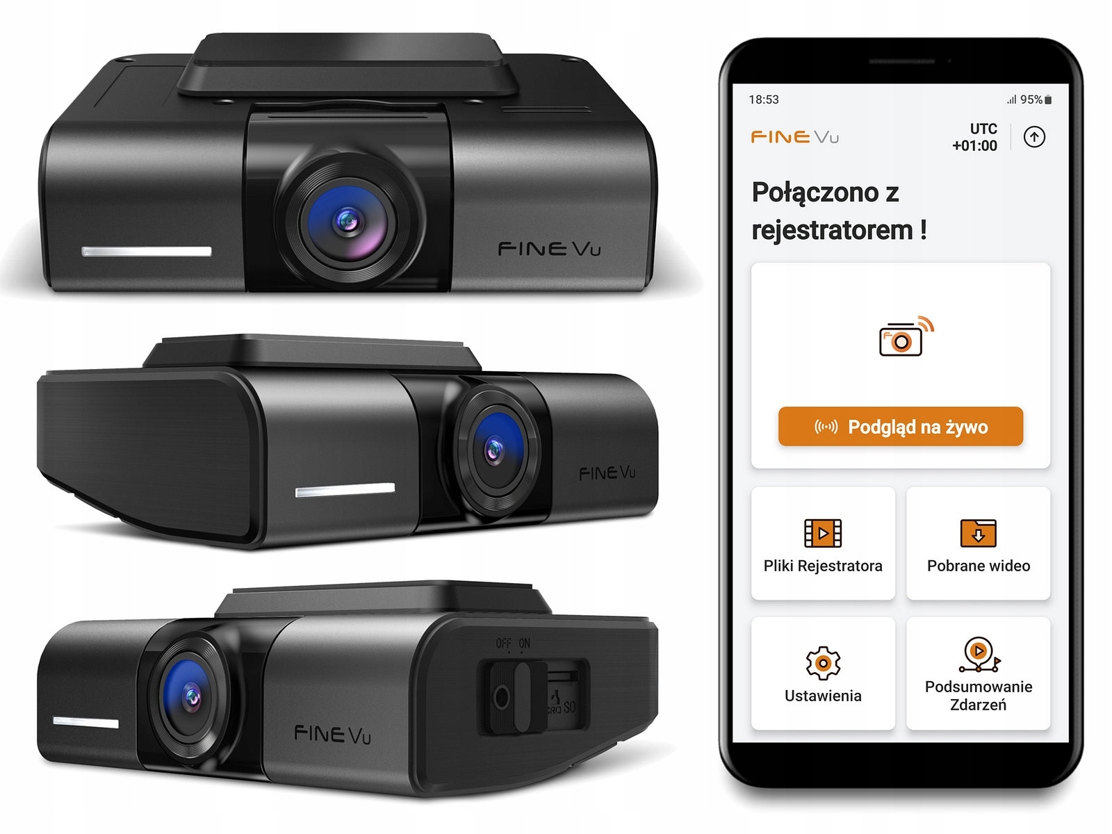 Videorekordér Kamera do auta FineVu GX4K /128GB Uhd+fhd WiFi Gps 4K