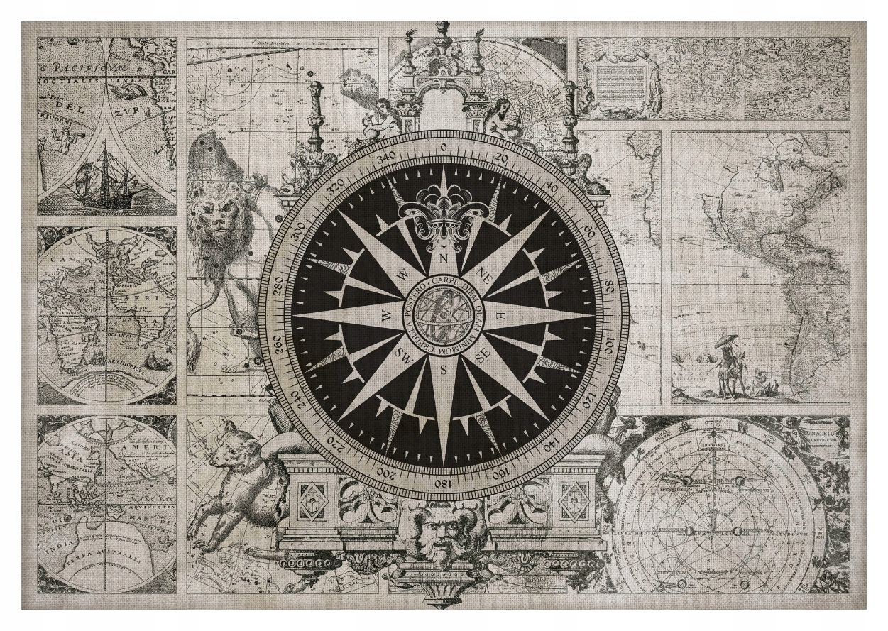 Tapeta Mapa sveta Vintage Retro Antická 368x254 Cestovanie História lepidlo