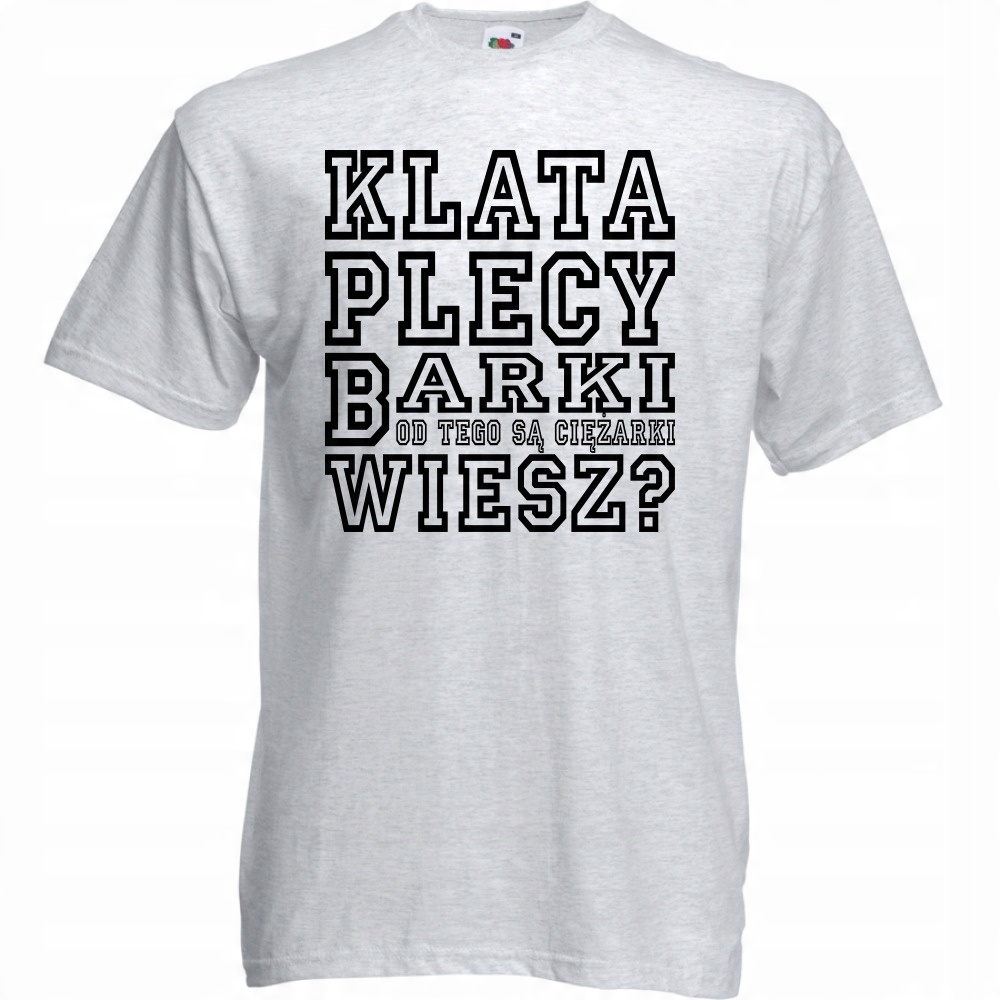

Koszulka z nadrukiem Klata plecy barki XL ash sza