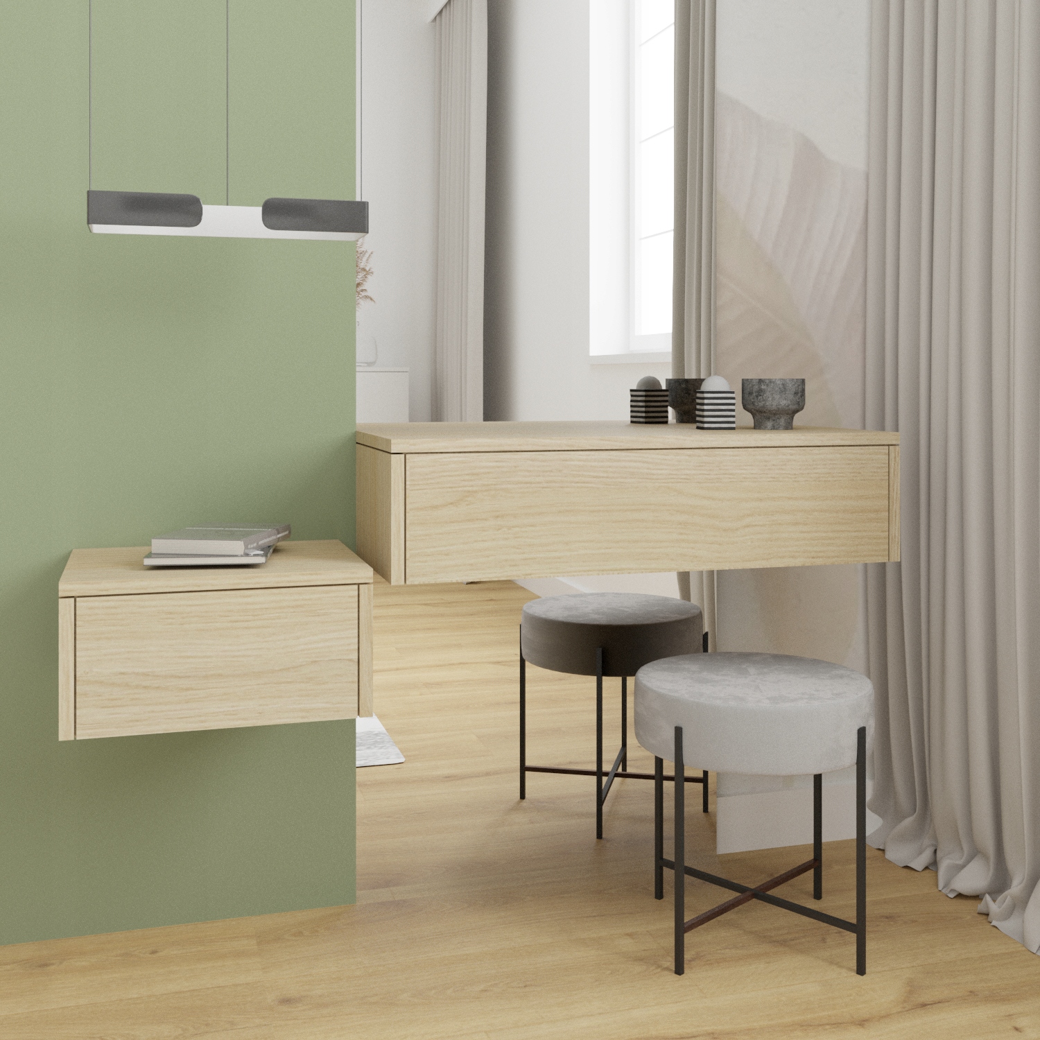 Konsola SZAFKA NA KLUCZE WISZĄCA 40c MONA Dąb Linberg IMITACJA DĄBU BIELONY Marka EDMAR