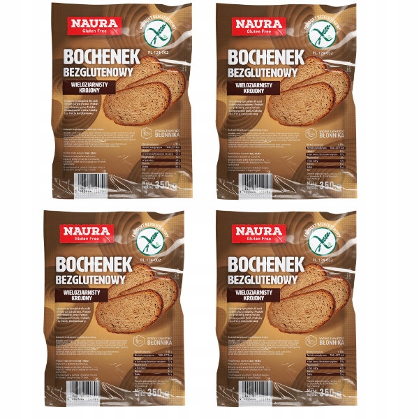 4 x bezlepkový vícezrnný bochník 350 g Naura