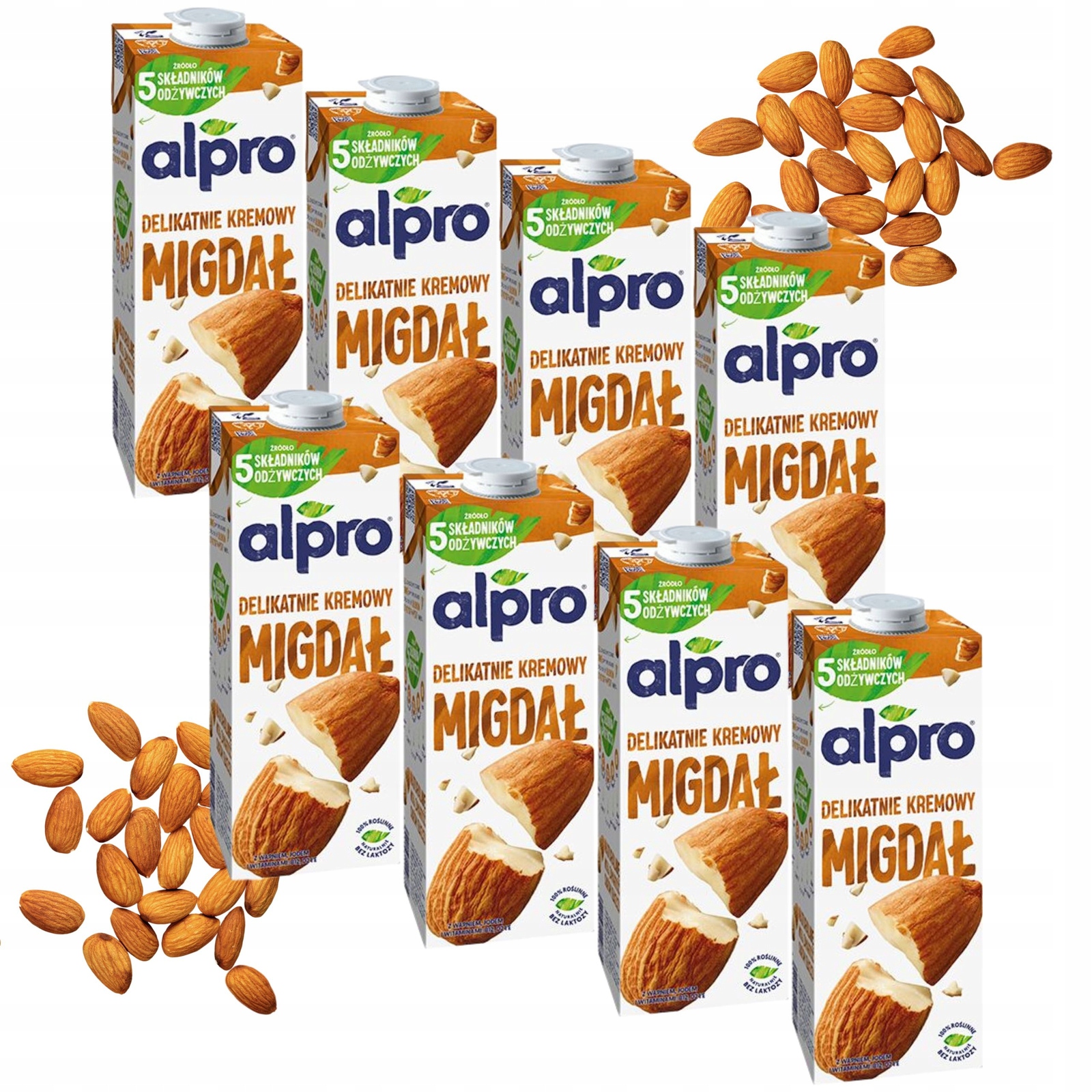 Zestaw Napój roślinny migdałowy Alpro Delikatnie Kremowy Migdał 8x1l