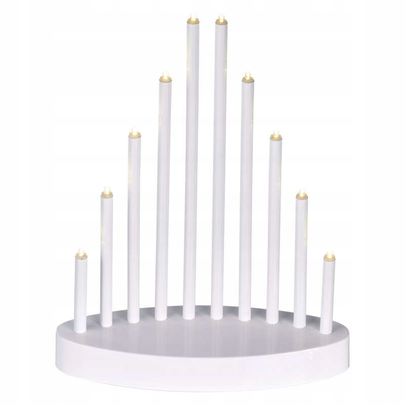 

Świąteczny świecznik biały 10LED 25cm ciepła biel