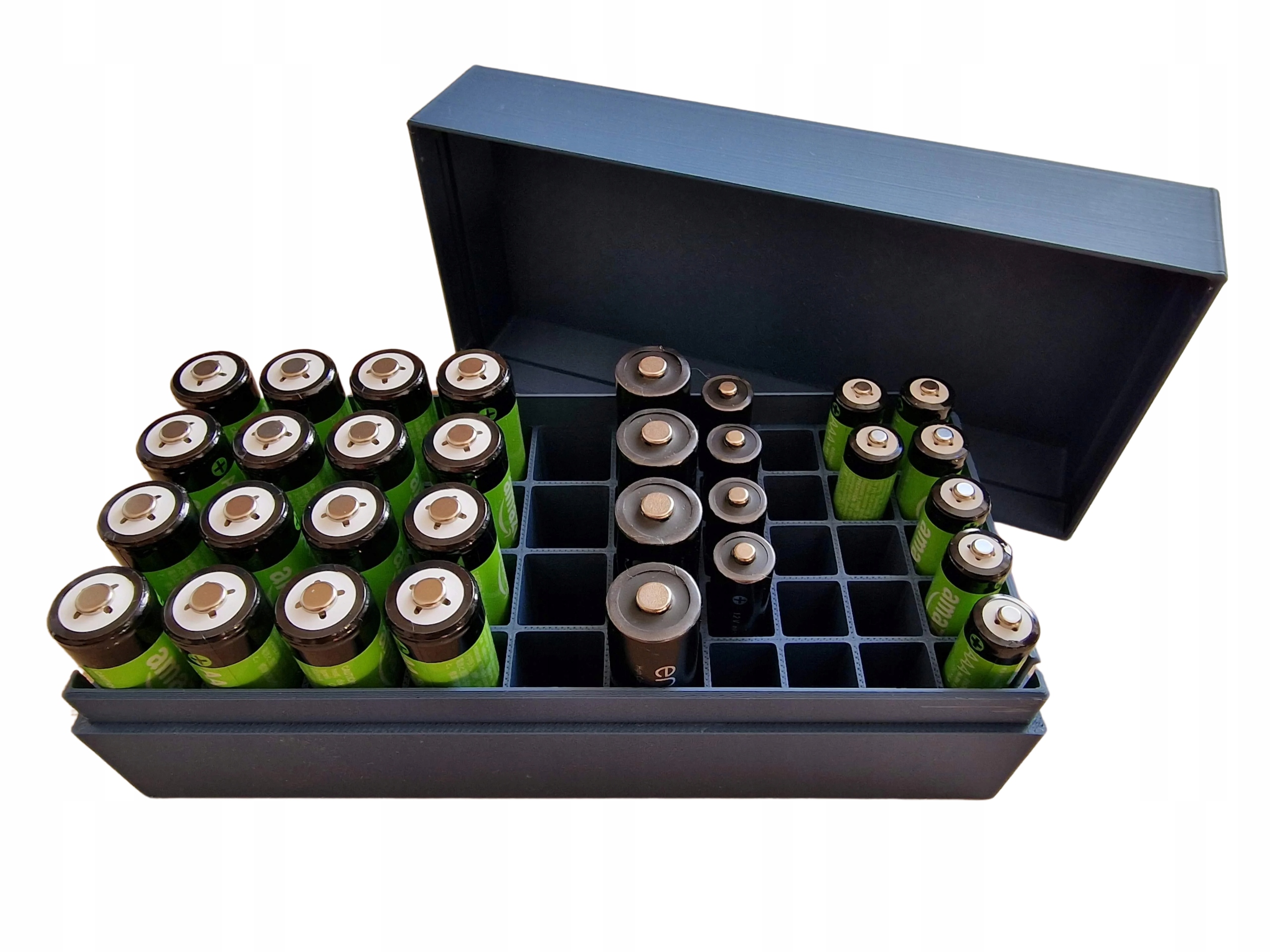 Organizer Na Baterie Komplet Aaa Aa Akumulatorki Pudełko Paluszki Eko