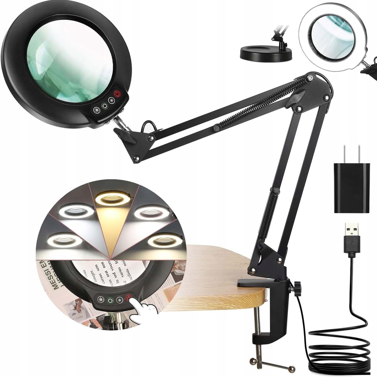 Led Kosmetická Kancelářská Lampa S Lupou, Zvětšení 10X Pro Klenotníka, Make-up