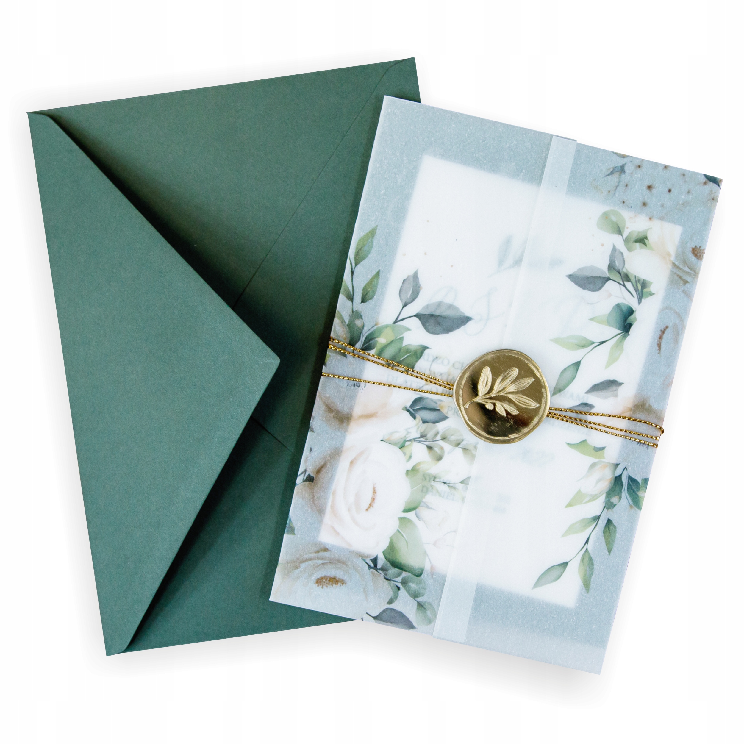 Zaproszenia Ślub Nature ZSNT9 lak kalka KOPERTA