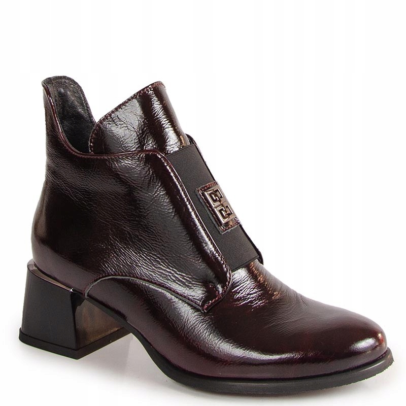Lemar 60560 Vínové Kotníkové Boty Z Lakované Kotníkové Boty 36