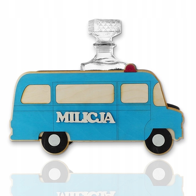 

Zestaw Stojak Karafka Kieliszki Milicja Policja