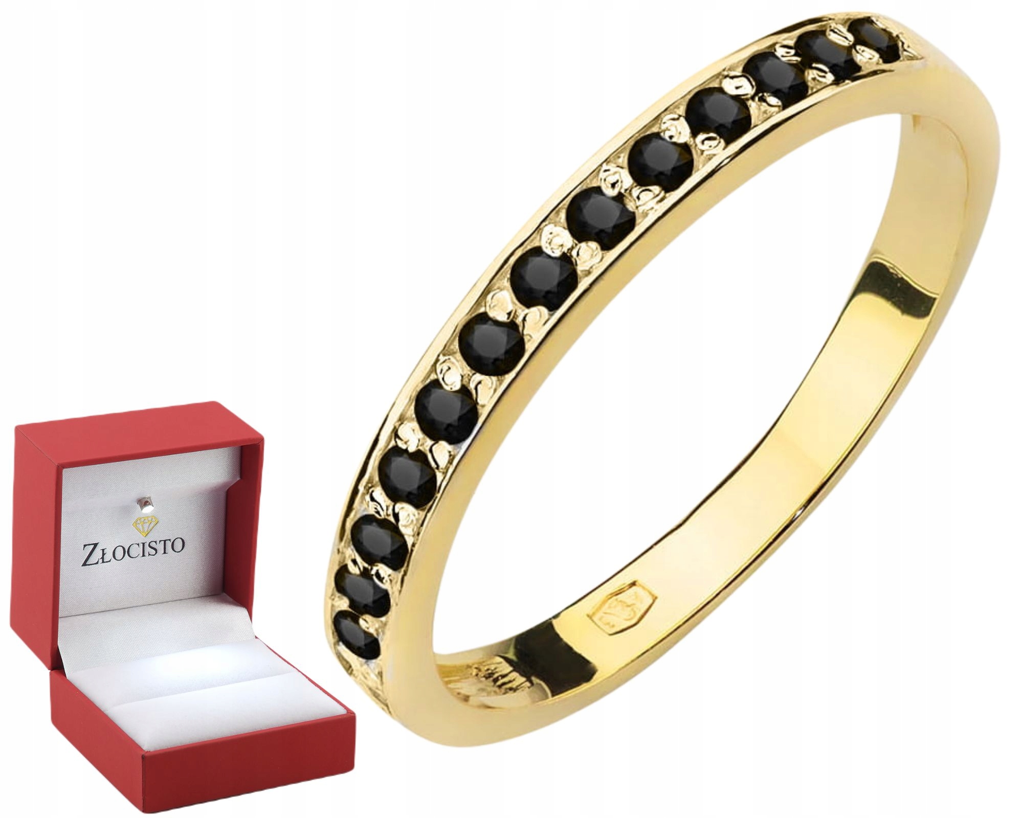 Zlatý Prstýnek S Černými Brilianty, Zlatý Prsten 585