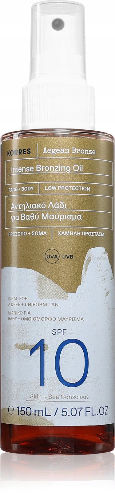 Korres Aegan Bronze Olej Na Opalování SPF10 150 Ml
