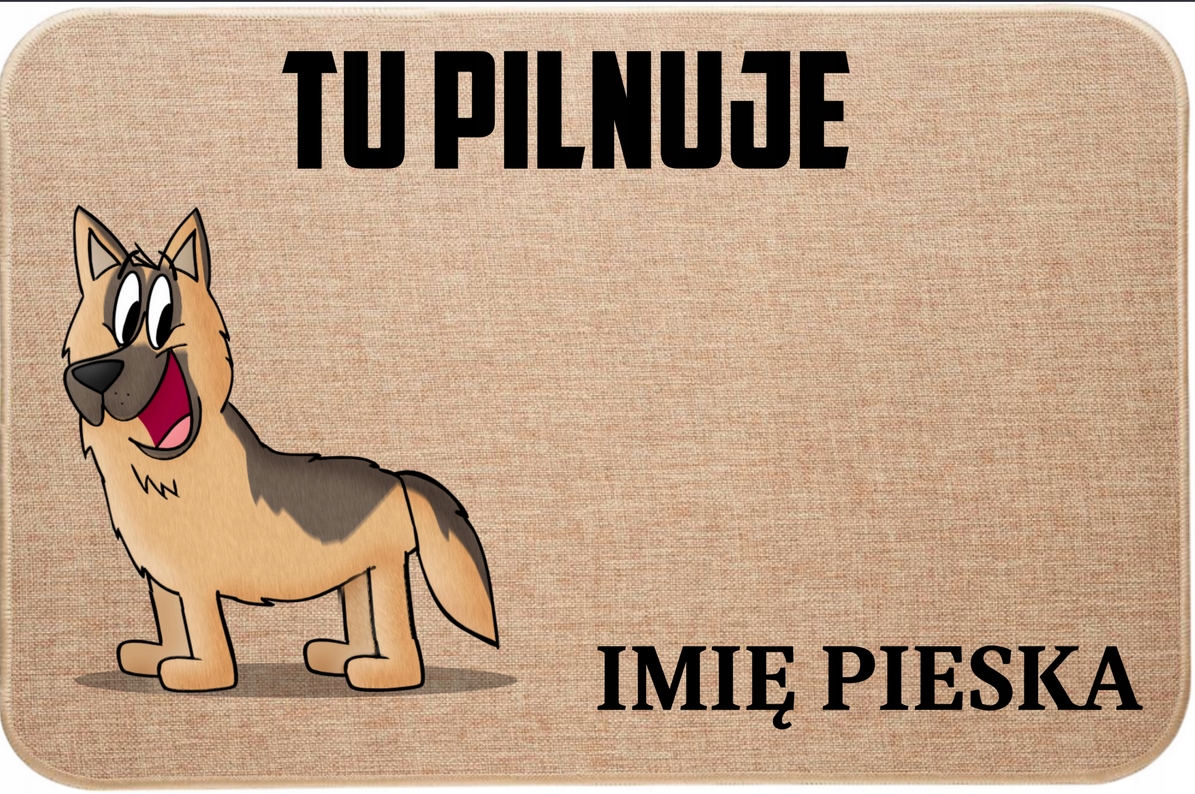 Lněná Vstupní Rohožka Zde Hlídá Jméno Psa Německý Ovčák