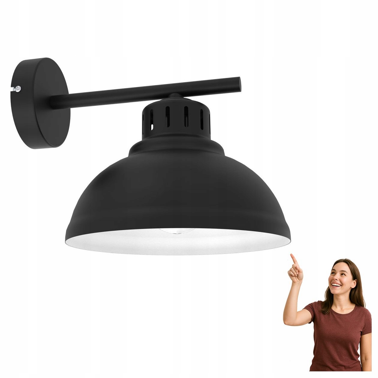 Černá nástěnná lampa Sven 9042 Luminex