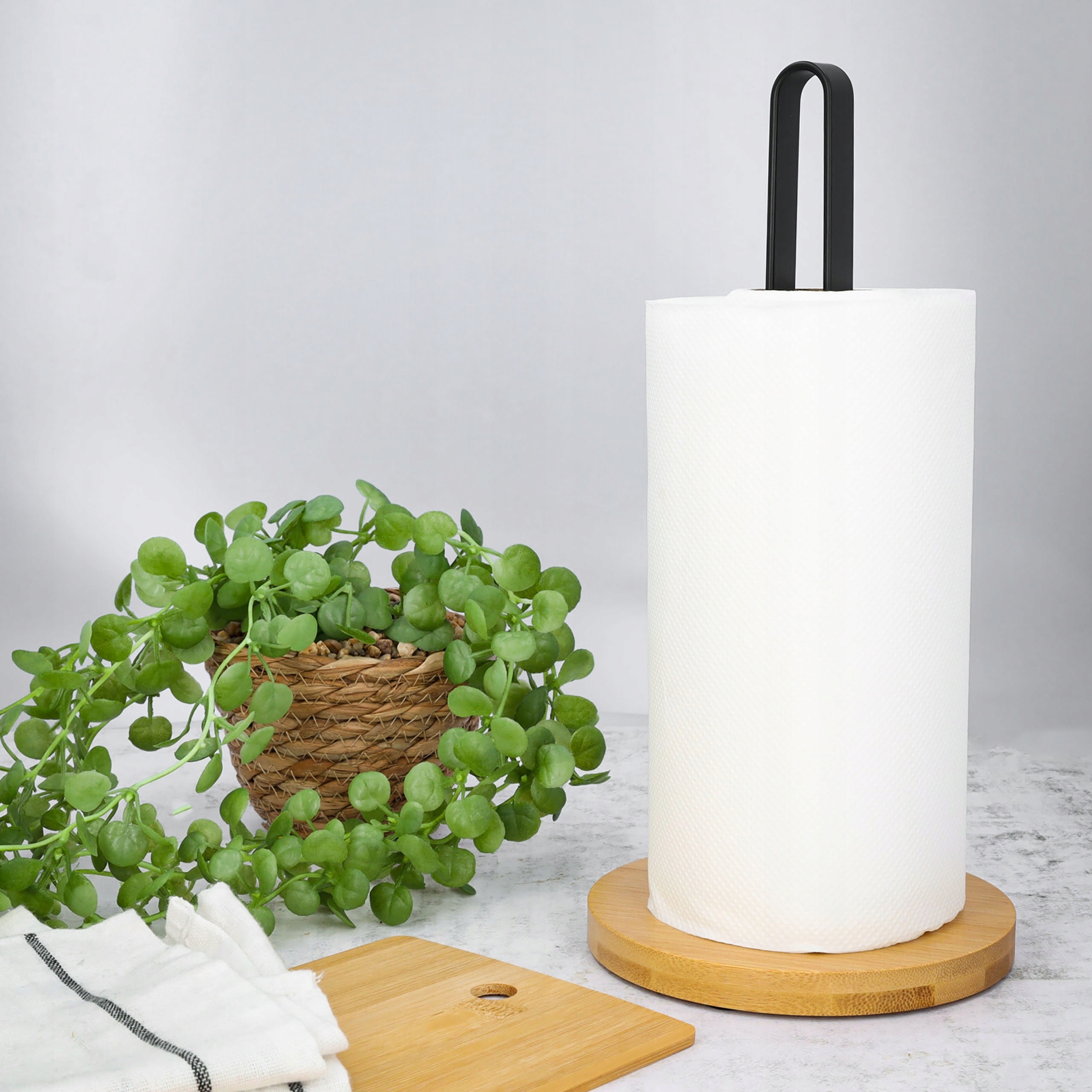 STOJAK NA RĘCZNIK PAPIEROWY stalowy z matowym wykończeniem w stylu LOFT Kolor czarny