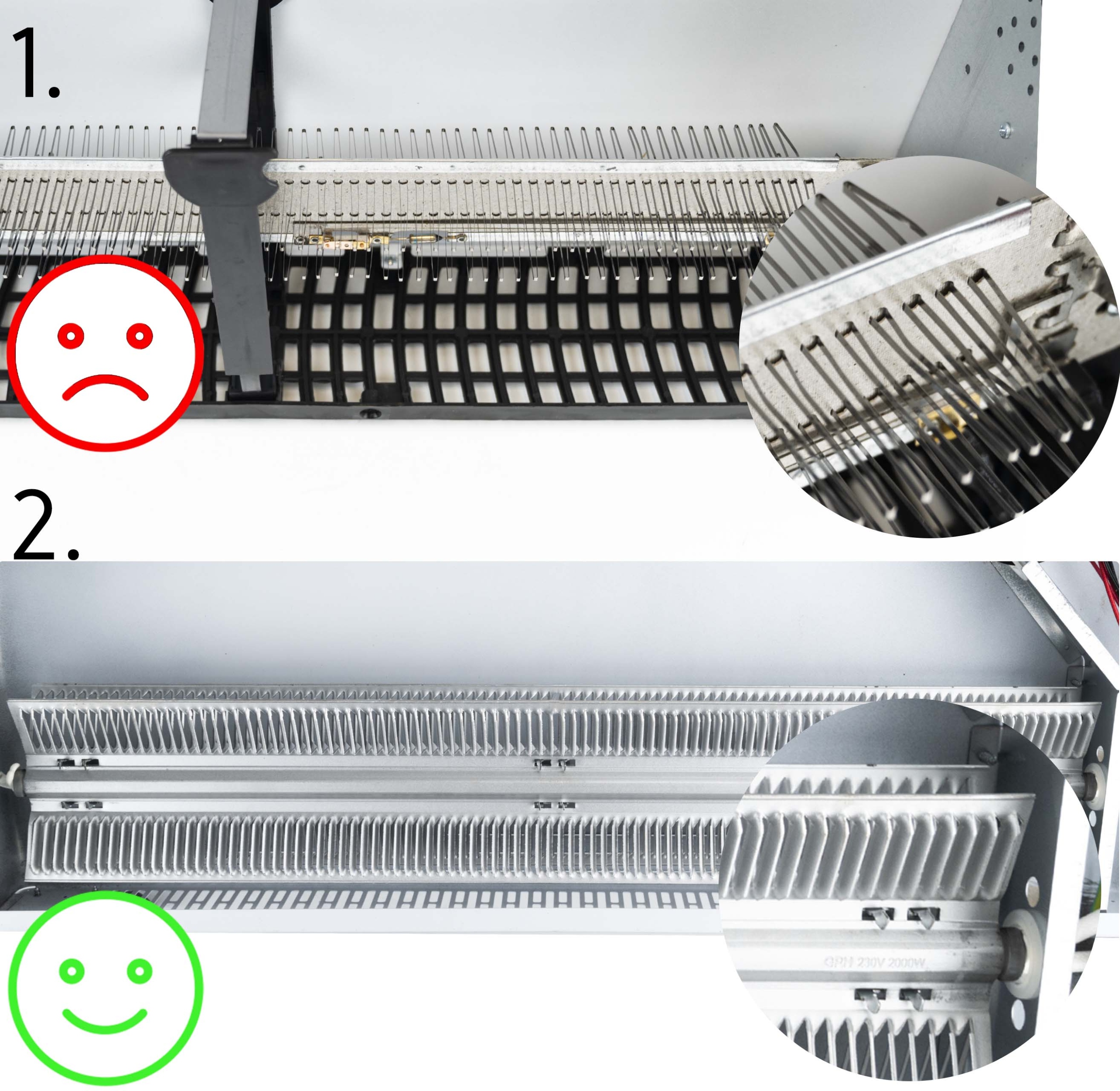 2w1 Grzejnik elektryczny Konwektorowy Panelowy Yoer +WiFi +Timer 2500W +ECO Moc grzewcza 2500 W