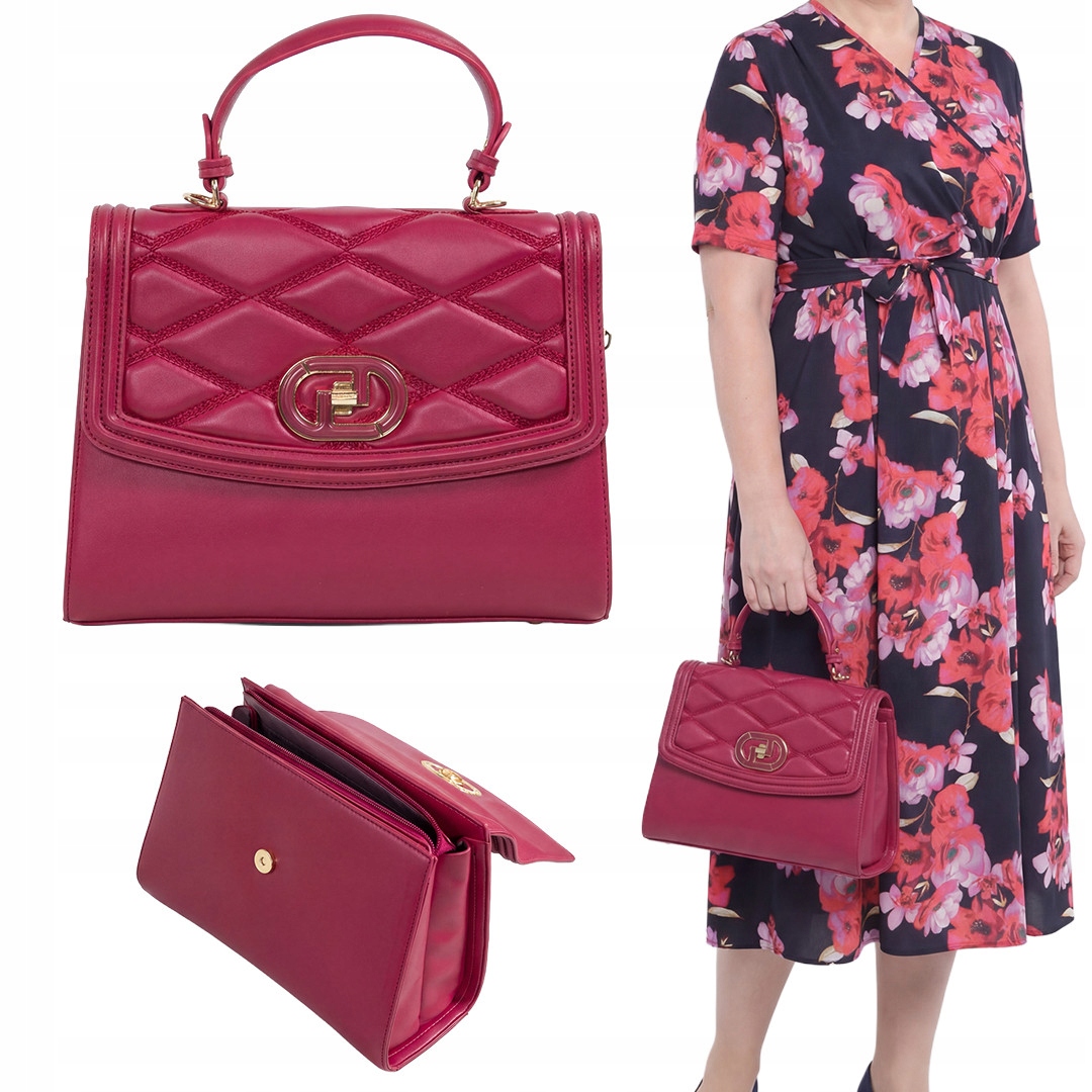 Růžová lisovaná taška plus size velikost Uni.