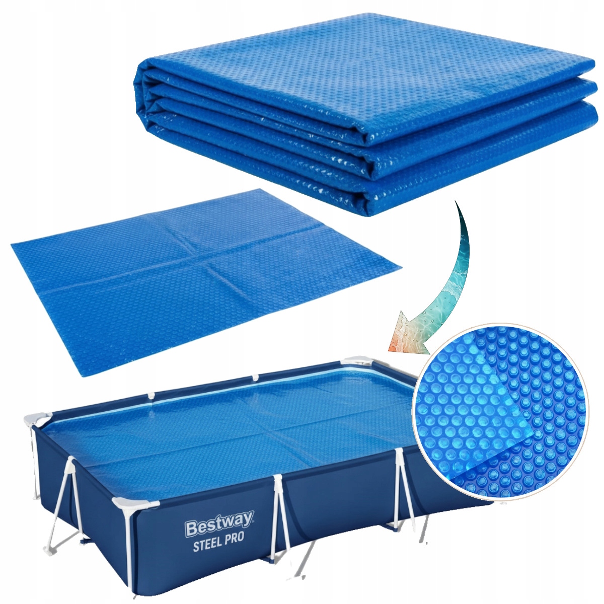 Krycí Plachta 220qm do bazénu Bestway Steel Pro 300x201 cm