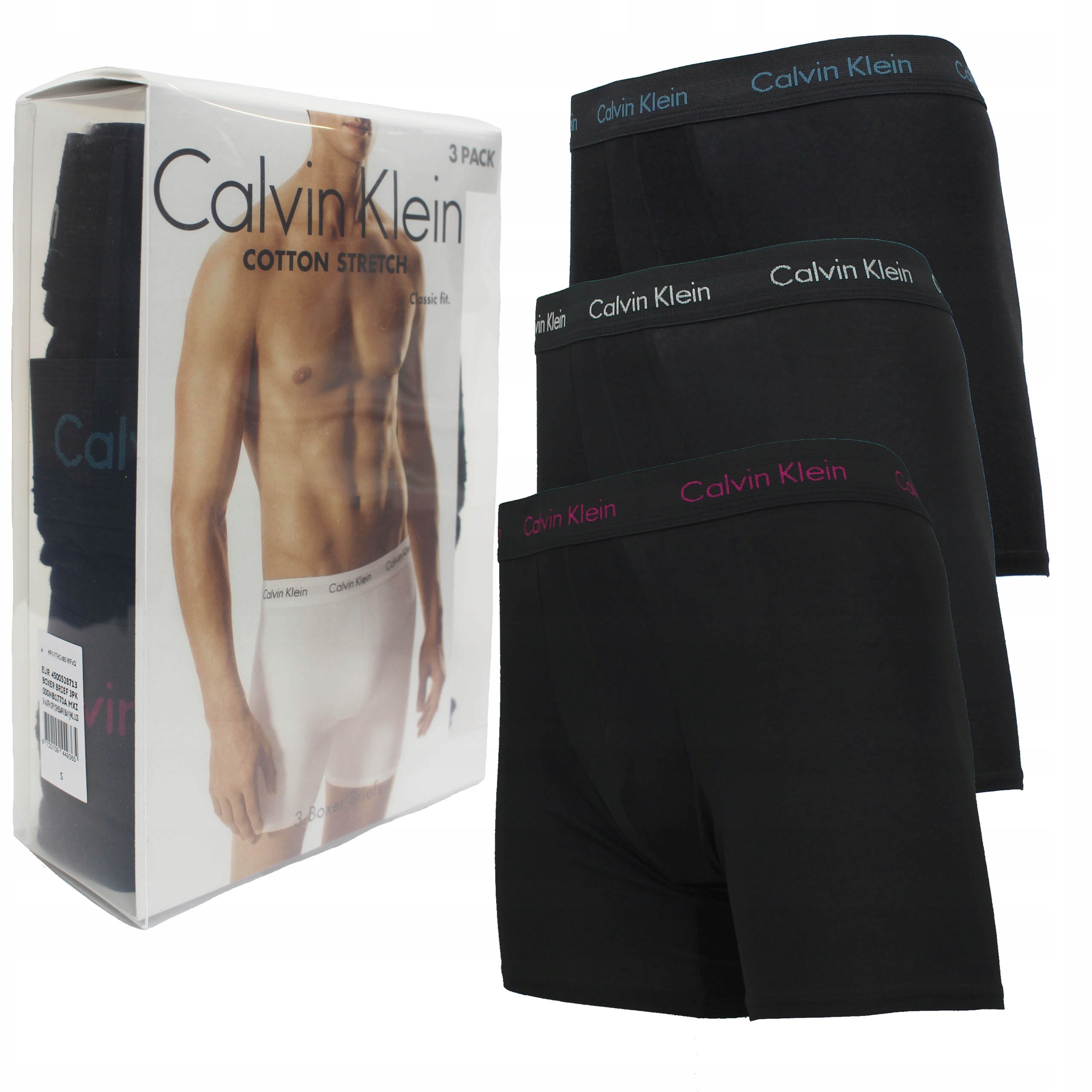 Calvin Klein Spodní Prádlo Boxerky černé 3-pack 3 kusy, velikost S
