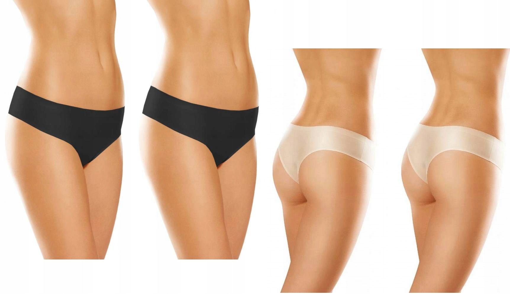 

4 X Gatta Brazylian Majtki Beżowe Czarne XL