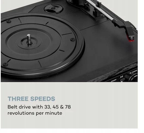 ZESTAW STEREO DAB+/FM BT PŁYTY WINYLOWE CD KASETY USB