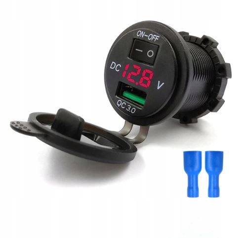 3.0 ŁADOWARKA USB Z WOLTOMIERZEM R on/off