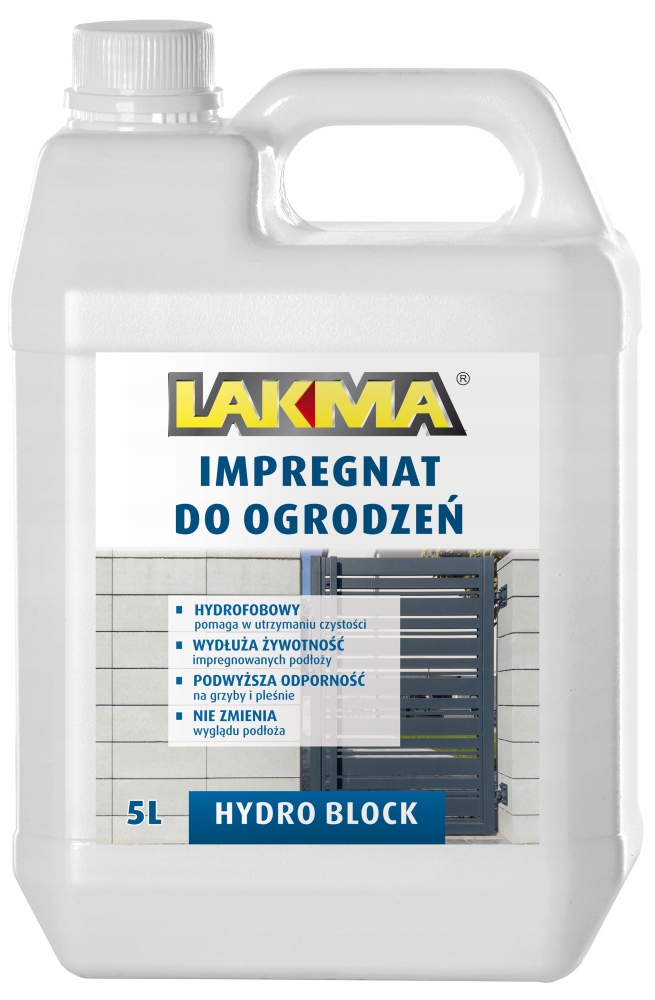 Impregnat Do Ogrodzeń Bezbarwny Hydro Block Lakma 5L