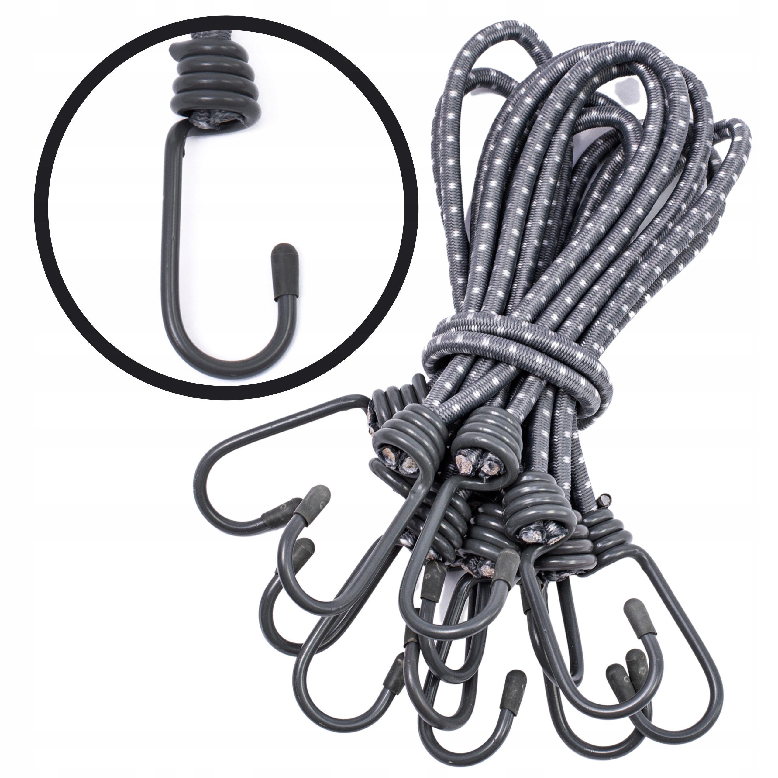 45X Guma Elastyczna Z Hakiem Stalowym Do Mocowania Plandek Bagażu 20CM