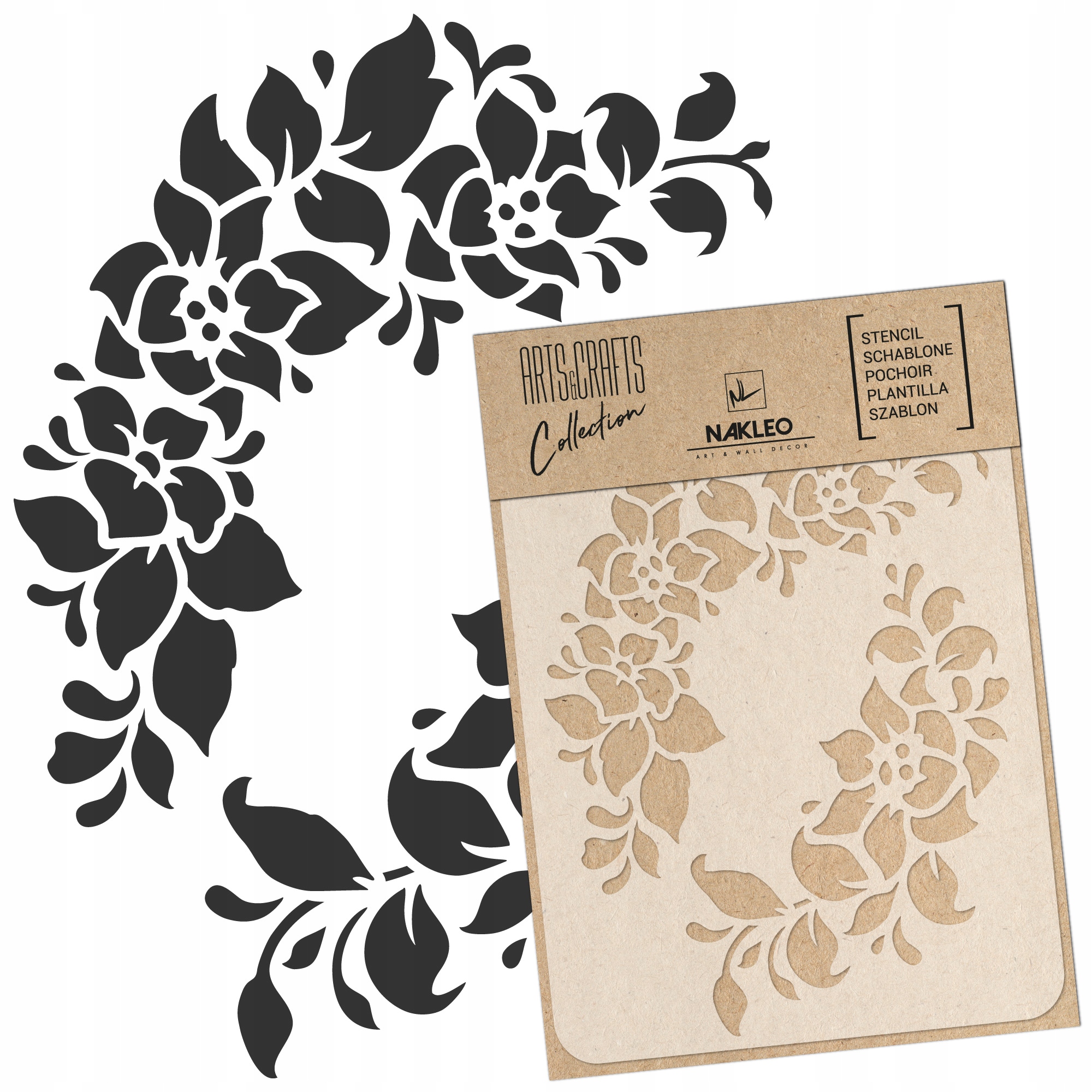 Diy sablon Scrapbooking Decoupage Többször felhasználható 30x42cm A3 Virágok Dísz