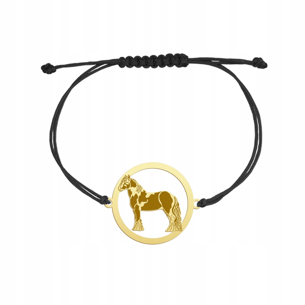 Zlatý náramek s Tinker Horse 925 Šňůra Dárek Žena Gravírování Bonus
