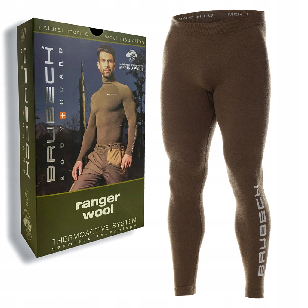 Bielizna termoaktywna Spodnie Ranger Wool Brubeck Khaki męska S