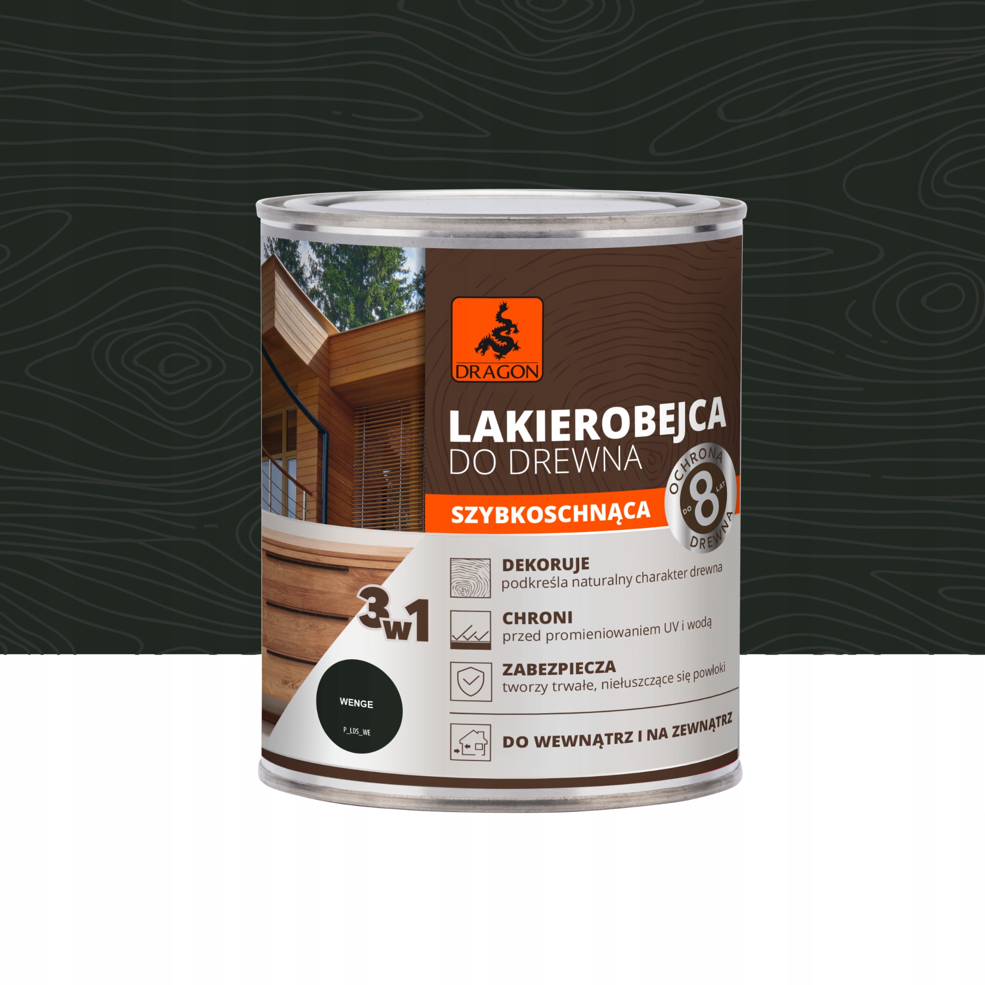 Lakierobejca do drewna 700ml WENGE DRAGON