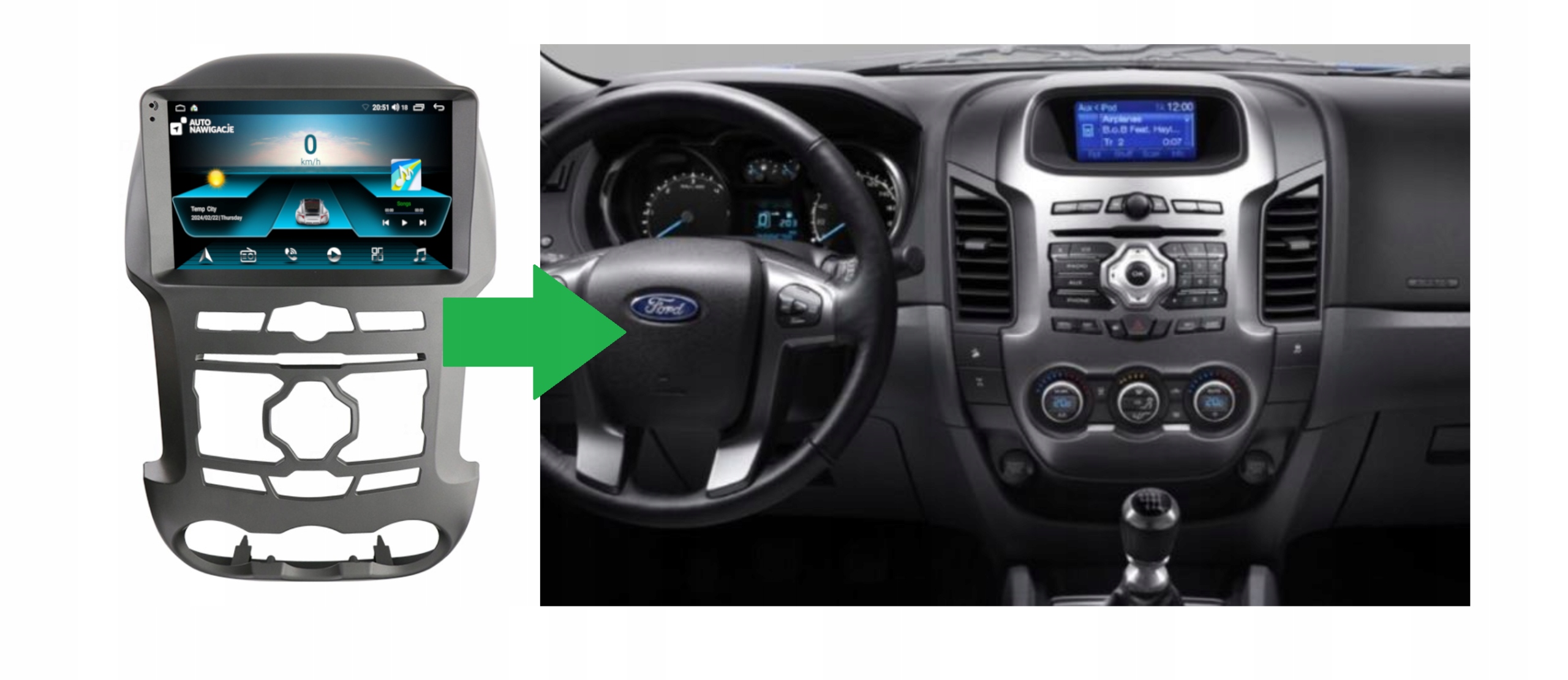 RADIO NAWIGACJA GPS FORD RANGER 2008-2012 ANDROID Marka SMART-AUTO