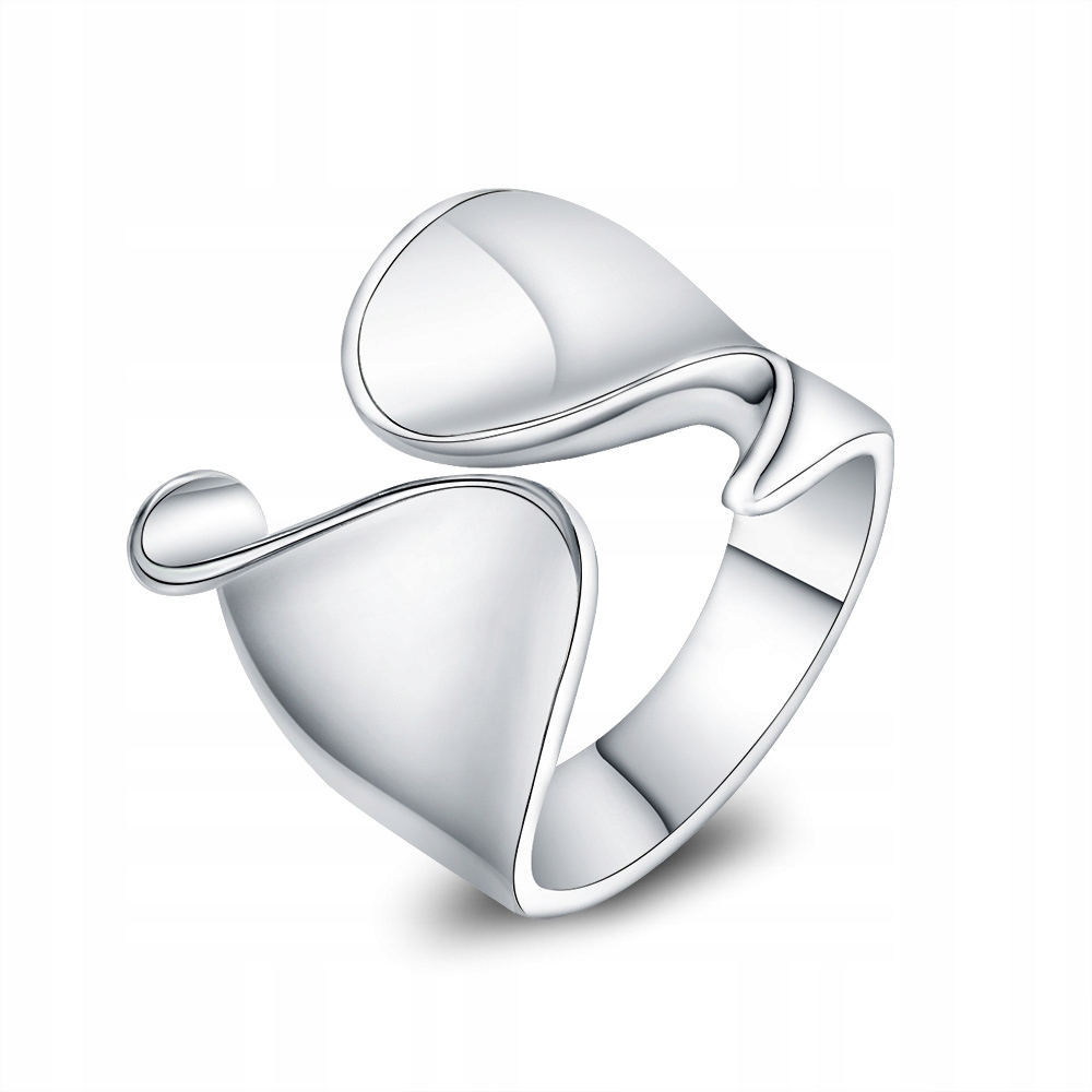 

Oryginalny regulowany srebrny pierścionek fala 925