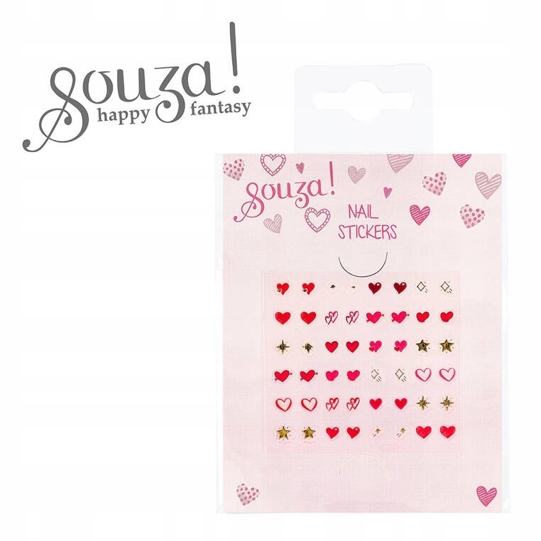Souza! Naklejki na paznokcie dla dzieci Serduszka Materiał Plastik