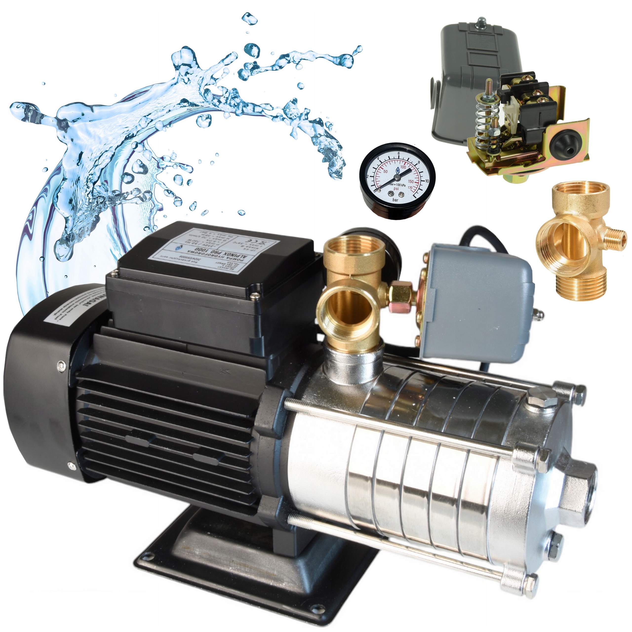 750 W Hydroforová Čerpadlo Inox Na Vodu Kvalita Premium Pro 70 l/min S Príslušenstvom