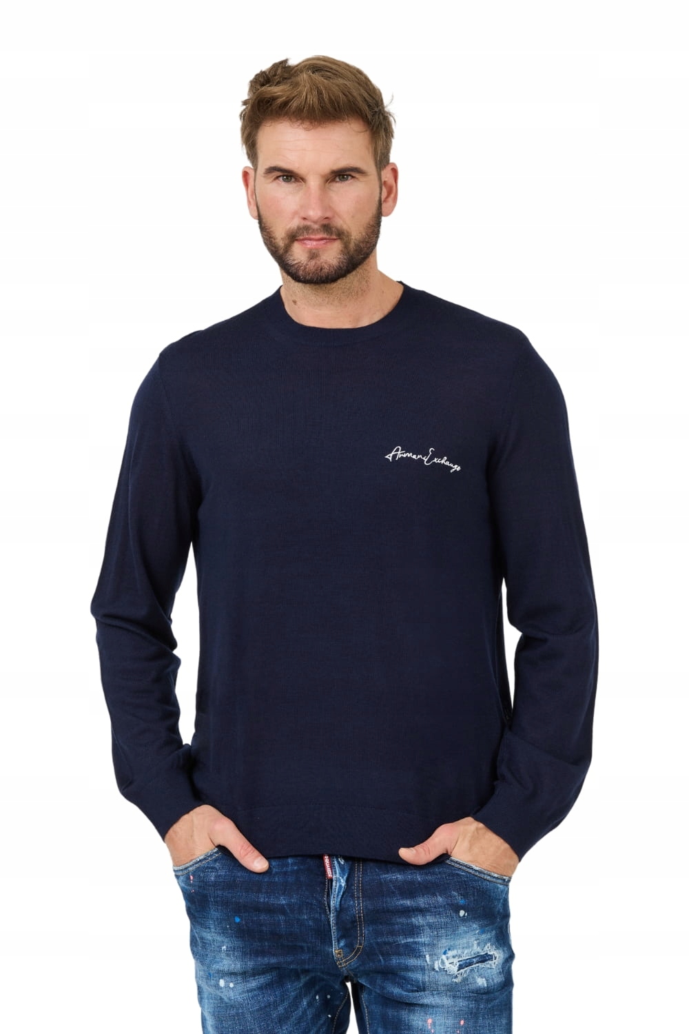 Armani Exchange Tmavě modrý svetr Jumpers L