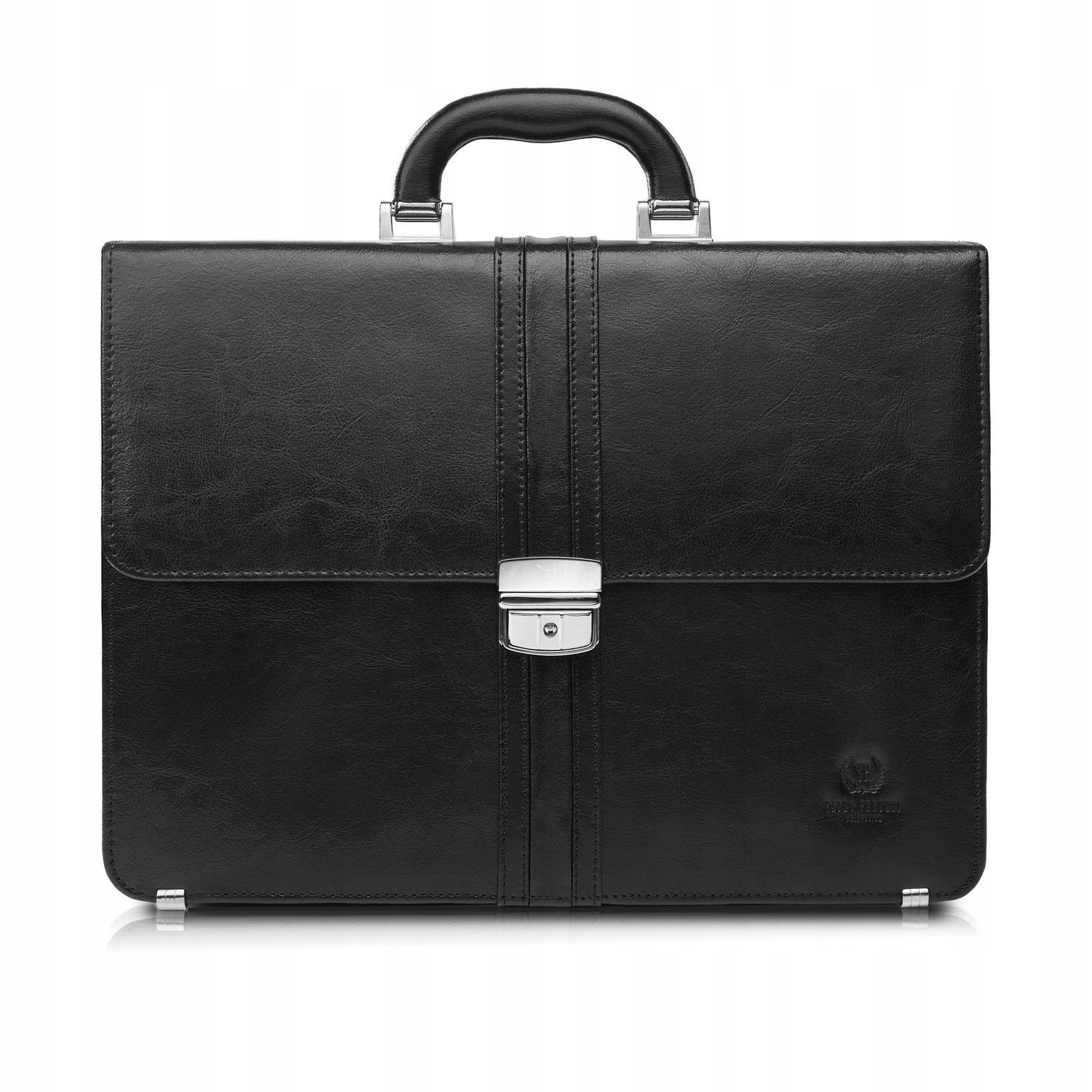 Pánská kožená aktovka do ruky i přes rameno elegantní černá Paolo Peruzzi