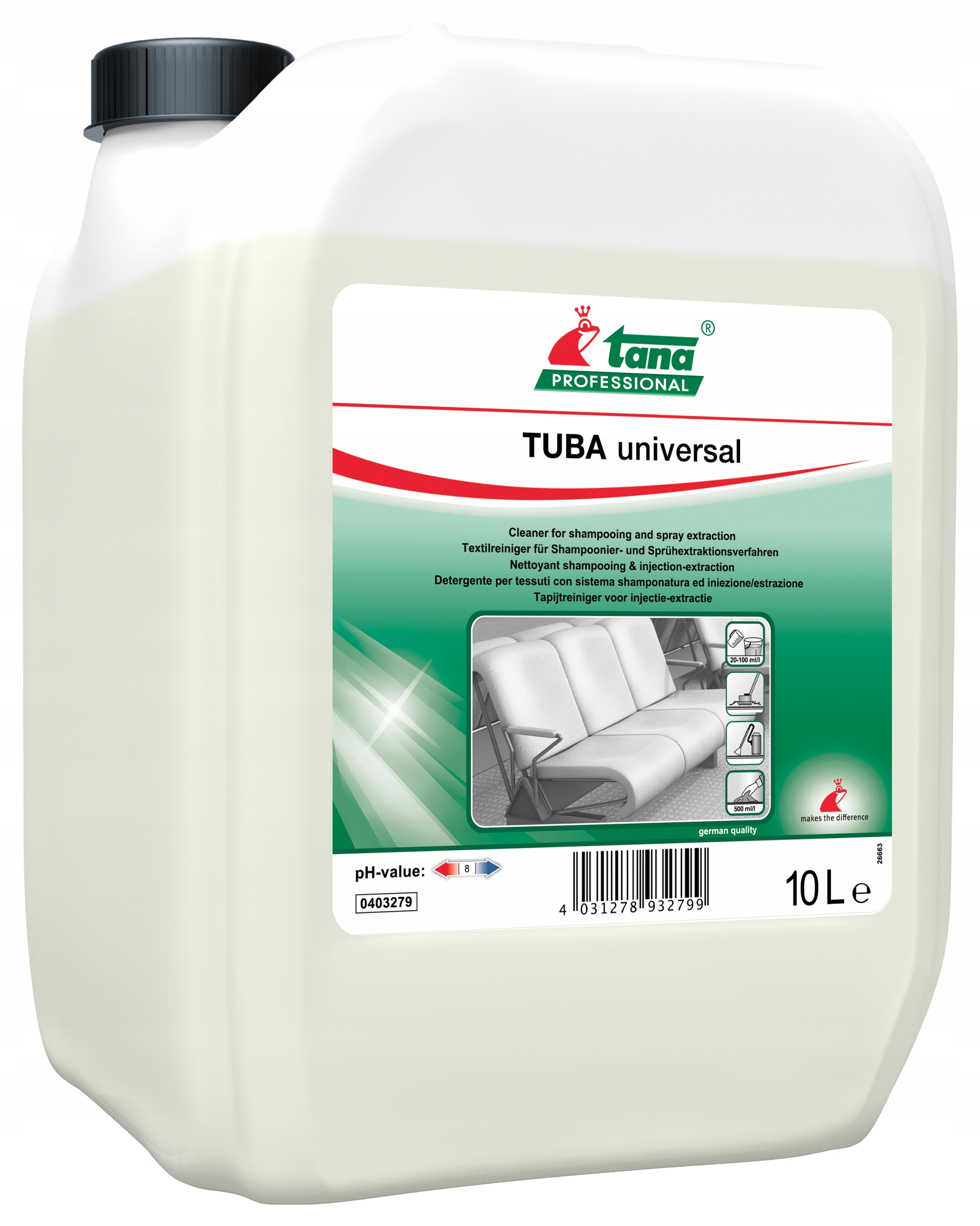 Univerzální tuba pro šamponování a praní koberců a koberců 10 l