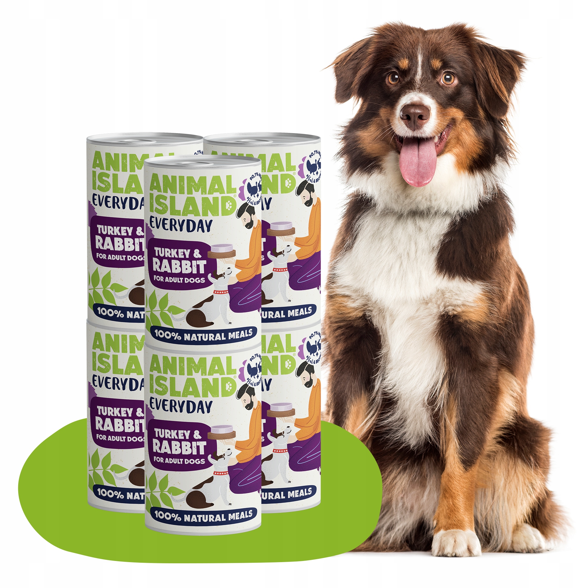 Karma Mokra Dla Psa 6x400g Zestaw Indyk Królik Bez Zbóż Animal Island