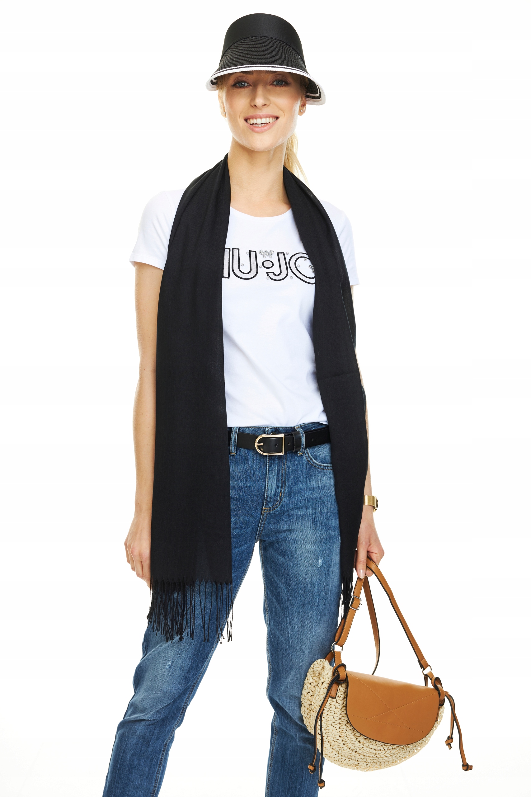 TOREBKA NA RAMIĘ TORBA BOHO SŁOMIANA eko skóra Materiał dominujący inny